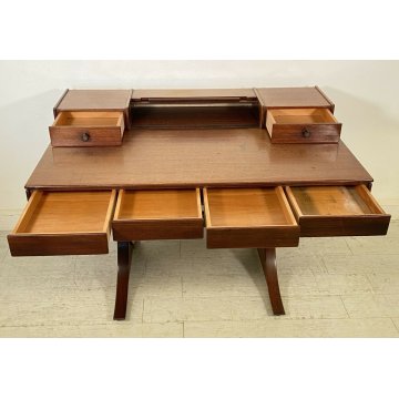 SCRIVANIA DESIGN SCRITTOIO ANNI 60 ATTR. GIANFRANCO FRATTINI VINTAGE LEGNO 1960 