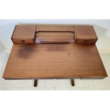 SCRIVANIA DESIGN SCRITTOIO ANNI 60 ATTR. GIANFRANCO FRATTINI VINTAGE LEGNO 1960 