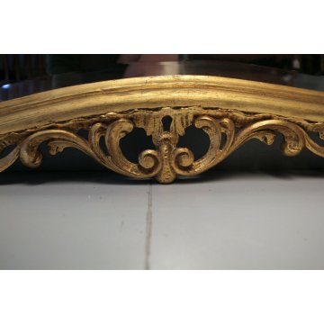 ANTICA SPECCHIERA SPECCHIO MOLATO SAGOMATO BAROCCHETTO LEGNO INTAGLIATO DORATO