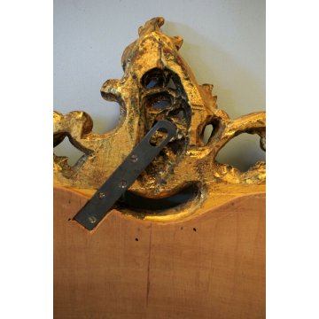 ANTICA SPECCHIERA SPECCHIO MOLATO SAGOMATO BAROCCHETTO LEGNO INTAGLIATO DORATO
