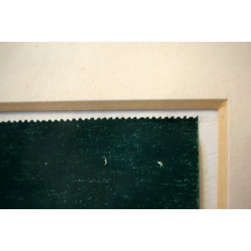 DISEGNO PASTELLO ASTRATTO Enrico Della Torre "Acquario" VERDE ACQUA 1975 