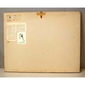 DISEGNO PASTELLO ASTRATTO Enrico Della Torre "Acquario" VERDE ACQUA 1975 