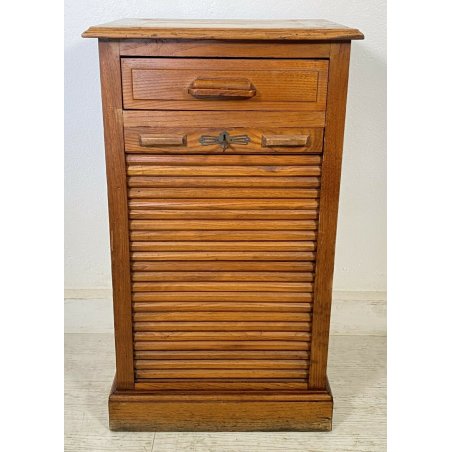 MOBILE TAPPARELLA ANTICO 1900 SERRANDA LEGNO ROVERE EPOCA BAGNO ANTIQUARIATO 