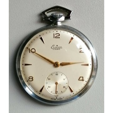 ANTICO OROLOGIO TASCA Erman EPOCA '900 VINTAGE meccanico OLD POCKET WATCH Swiss