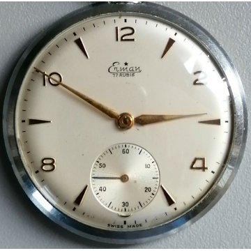 ANTICO OROLOGIO TASCA Erman EPOCA '900 VINTAGE meccanico OLD POCKET WATCH Swiss