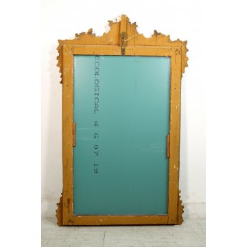 ANTICA GRANDE CAMINIERA SPECCHIERA SPECCHIO BAROCCO LEGNO INTAGLIATO DORATO 1800