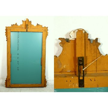 ANTICA GRANDE CAMINIERA SPECCHIERA SPECCHIO BAROCCO LEGNO INTAGLIATO DORATO 1800