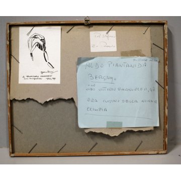 PICCOLO QUADRO OLIO Aldo Piantanida NATURA MORTA BROCCA TAZZA CAFFE SIGARETTE