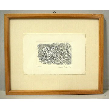 PICCOLA STAMPA MULTIPLO ACQUAFORTE NUMERATA 47/60 Ennio Morlotti "Rose" 1978
