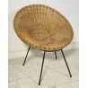POLTRONA IN RATTAN DESIGN ANNI 50 CERCHIO MIDOLLINO ITALY VINTAGE MID CENTURY 