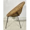 POLTRONA IN RATTAN DESIGN ANNI 50 CERCHIO MIDOLLINO ITALY VINTAGE MID CENTURY 