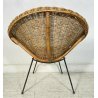 POLTRONA IN RATTAN DESIGN ANNI 50 CERCHIO MIDOLLINO ITALY VINTAGE MID CENTURY 