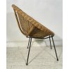 POLTRONA IN RATTAN DESIGN ANNI 50 CERCHIO MIDOLLINO ITALY VINTAGE MID CENTURY 