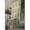 PICCOLO QUADRO ACQUERELLO Angelo Bottigelli SCORCIO VEDUTA Paris Montmartre 1965