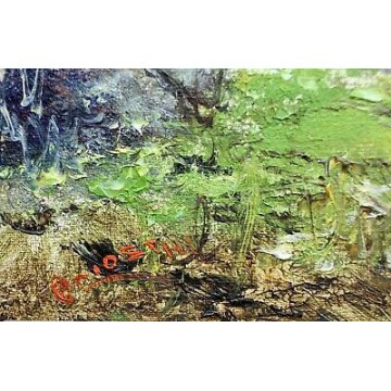 ANTICO QUADRO OLIO CARTONE A. Brioschi MONTAGNA PASTORELLA OVILE SENTIERO '900