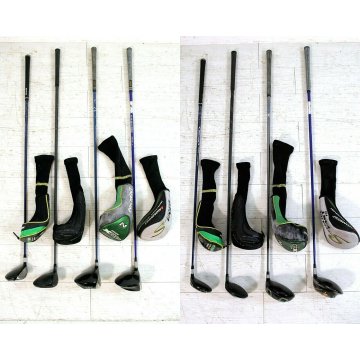 SACCA GOLF Mc Gregor + SET MAZZE VINTAGE BAG STAFF TOUR CART TROLLEY WITH IRONS 