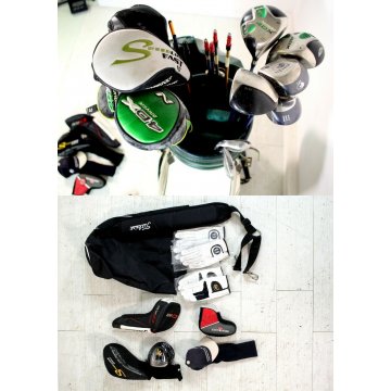 SACCA GOLF Mc Gregor + SET MAZZE VINTAGE BAG STAFF TOUR CART TROLLEY WITH IRONS 