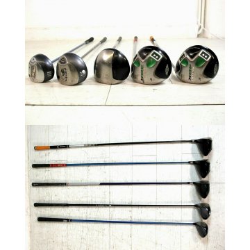 SACCA GOLF Mc Gregor + SET MAZZE VINTAGE BAG STAFF TOUR CART TROLLEY WITH IRONS 