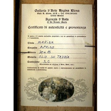 QUADRO DIPINTO OLIO TAVOL A. Prino MARINA BARCHE PESCATORI ISOLA