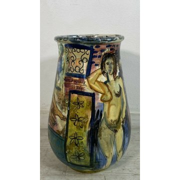 GRANDE VASO DESIGN ALBERTO NOBILE 1954 TERRACOTTA LA FENICE ALBISOLA VINTAGE