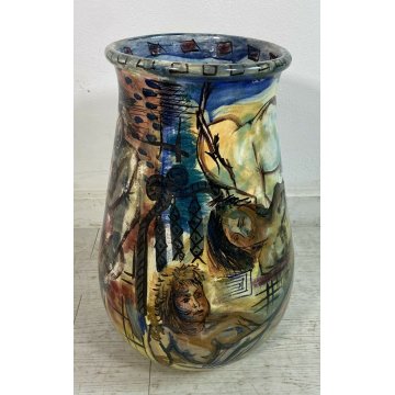 GRANDE VASO DESIGN ALBERTO NOBILE 1954 TERRACOTTA LA FENICE ALBISOLA VINTAGE