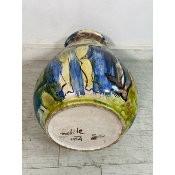 GRANDE VASO DESIGN ALBERTO NOBILE 1954 TERRACOTTA LA FENICE ALBISOLA VINTAGE