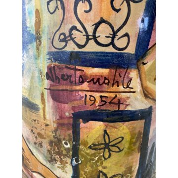 GRANDE VASO DESIGN ALBERTO NOBILE 1954 TERRACOTTA LA FENICE ALBISOLA VINTAGE