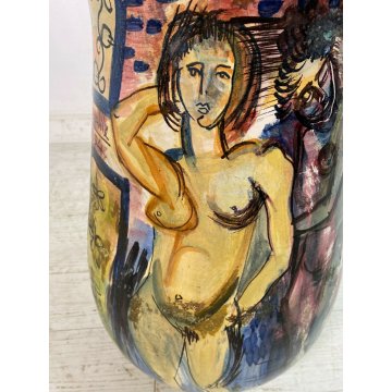 GRANDE VASO DESIGN ALBERTO NOBILE 1954 TERRACOTTA LA FENICE ALBISOLA VINTAGE