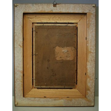 ANTICO QUADRO DIPINTO OLIO CARTONE Lino Bacci RITRATTO CAGNOLINO BASSOTTO '900